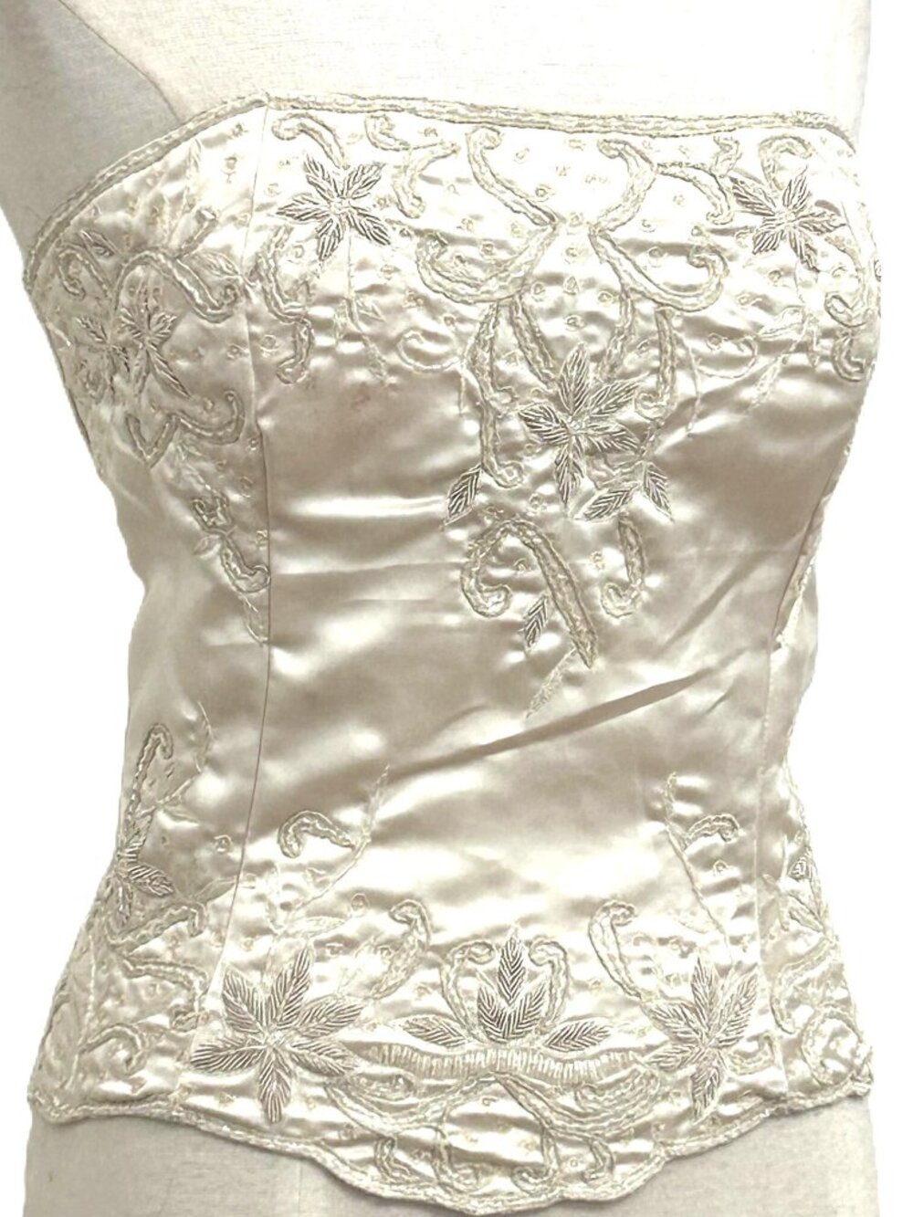 JASDEE Vintage Bustier Corset Hand Work Gotta Thread Embroidery On Satin F3033